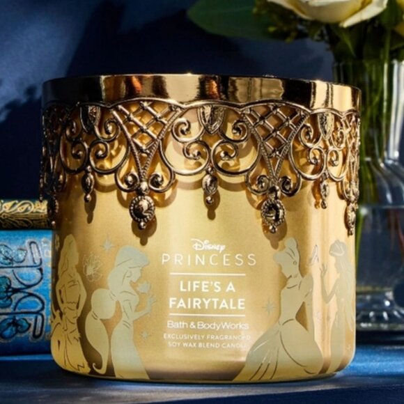 Bath & Body Works with Disney LIFE'S A FAIRYTALE 3 Wick Candle - Picture 1 of 13